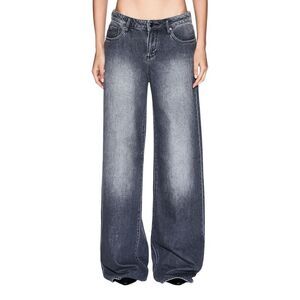 Armani Exchange Gray Cotton Relaxed Fit Women's Jeans
